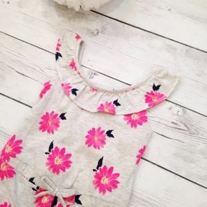 Gray Floral Ruffle Romper - Size 12-18 Months